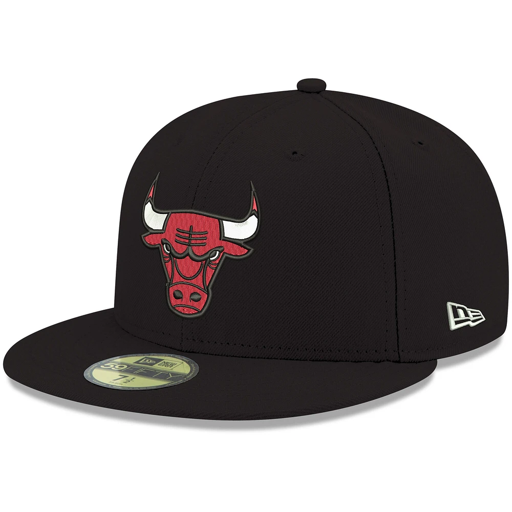 Men's New Era Black Chicago Bulls Official Team Color 59FIFTY Fitted Hat