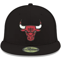 Men's New Era Black Chicago Bulls Official Team Color 59FIFTY Fitted Hat