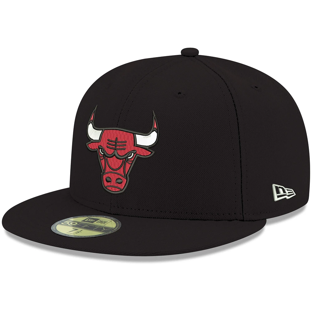 Men's New Era Black Chicago Bulls Official Team Color 59FIFTY Fitted Hat