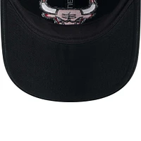 Men's New Era Black Chicago Bulls Rough Edge Logo Trucker 9TWENTY Adjustable Hat