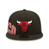 Men's New Era Black Chicago Bulls Side Split 59FIFTY - Fitted Hat