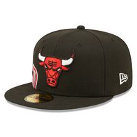 Men's New Era Black Chicago Bulls Side Split 59FIFTY - Fitted Hat