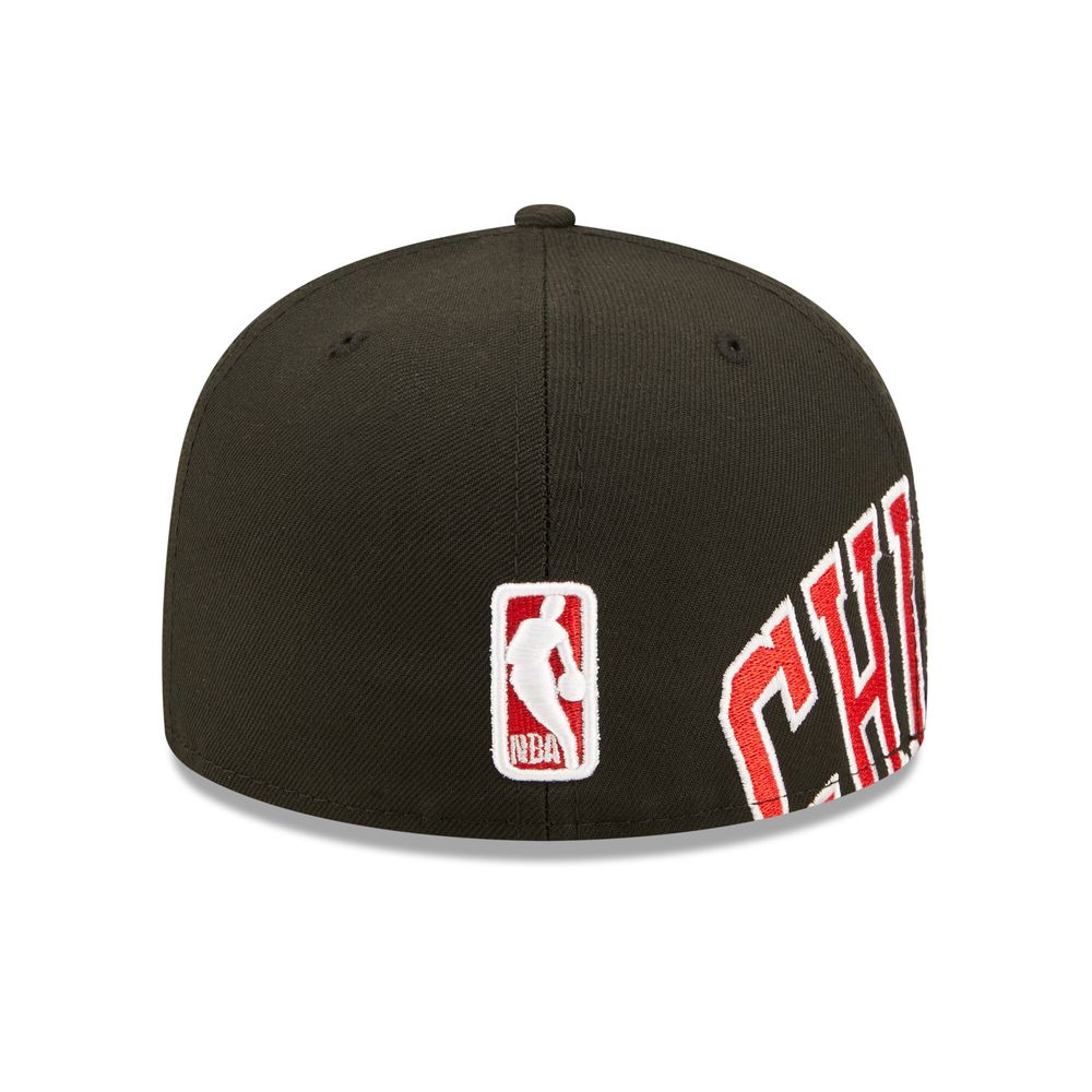 Men's New Era Black Chicago Bulls Side Split 59FIFTY - Fitted Hat