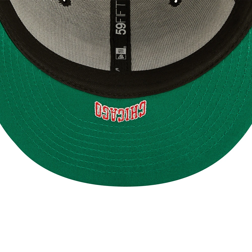 Men's New Era Black Chicago Bulls Side Split 59FIFTY - Fitted Hat