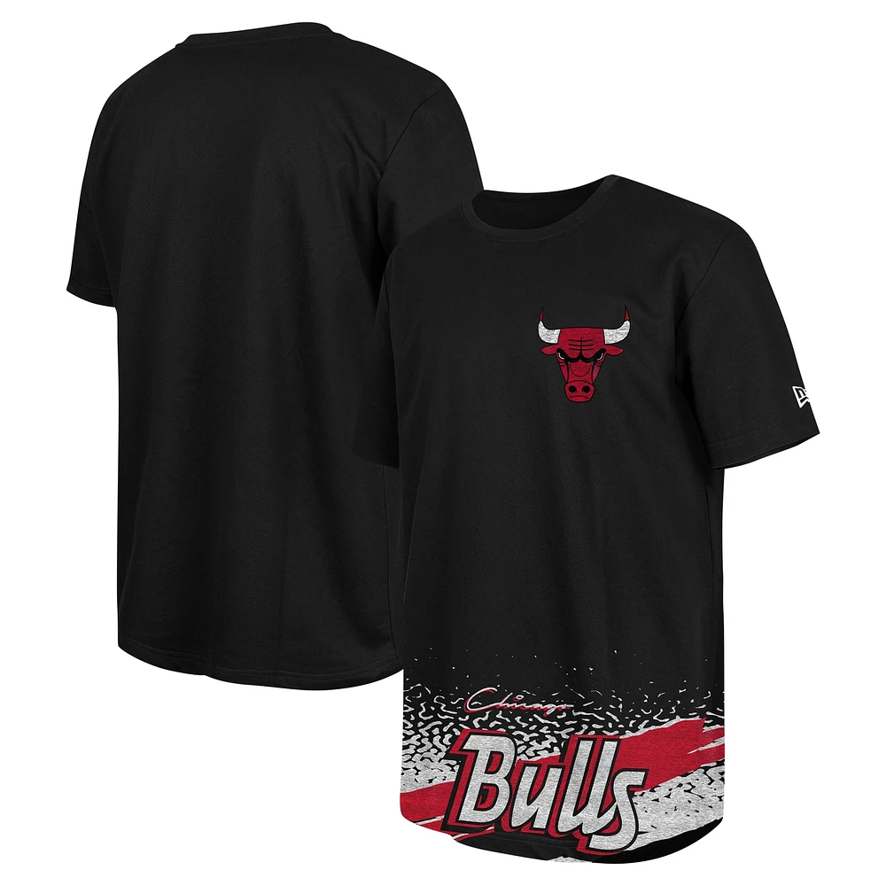 T-shirt de sport classique Chicago Bulls New Era pour homme, noir