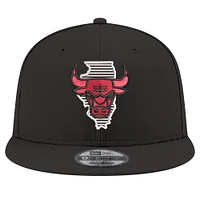 Men's New Era Black Chicago Bulls State Pride 9FIFTY Snapback Hat