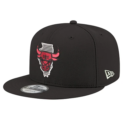 Men's New Era Black Chicago Bulls State Pride 9FIFTY Snapback Hat