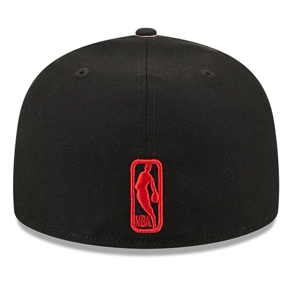 Casquette ajustée 59FIFTY noire avec ruban Chicago Bulls New Era pour hommes