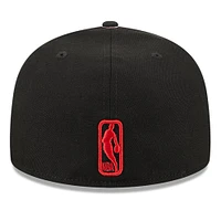 Casquette ajustée 59FIFTY noire avec ruban Chicago Bulls New Era pour hommes