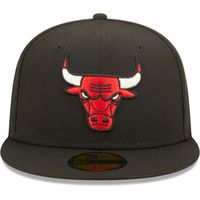 Men's New Era Black Chicago Bulls The 6X NBA Finals Champions Pop Sweat 59FIFTY - Fitted Hat