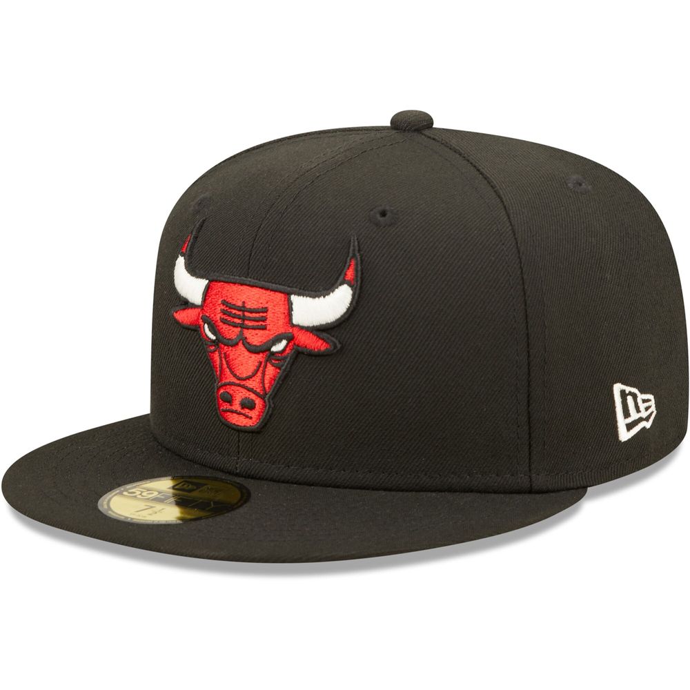 Men's New Era Black Chicago Bulls The 6X NBA Finals Champions Pop Sweat 59FIFTY - Fitted Hat