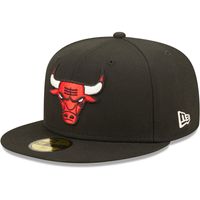 Men's New Era Black Chicago Bulls The 6X NBA Finals Champions Pop Sweat 59FIFTY - Fitted Hat