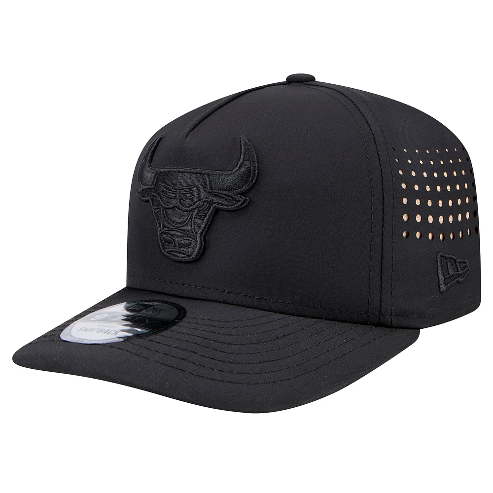 Casquette à visière plate New Era Chicago Bulls noire pour homme 9FIFTY A-Frame Snapback