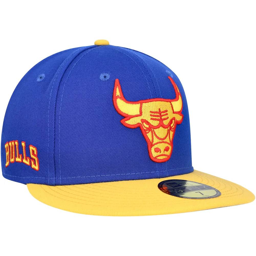 Men's New Era Blue Chicago Bulls Side Patch 59FIFTY Fitted Hat