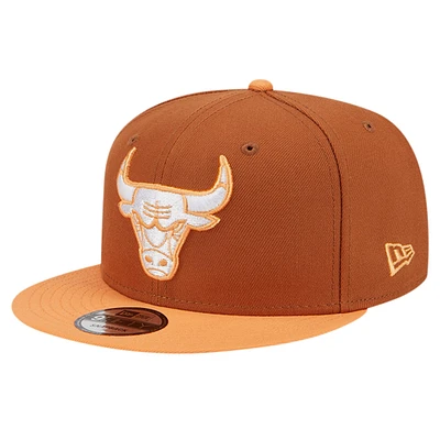 Men's New Era Brown/Orange Chicago Bulls 2-Tone Color Pack 9FIFTY Snapback Hat