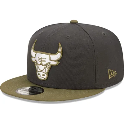 Casquette 9FIFTY Two-Tone Chicago Bulls New Era Charcoal/Olive pour homme - Casquette à bouton-pression