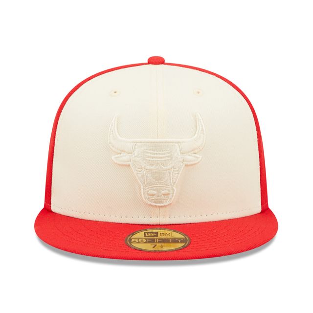 Casquette ajustée New Era pour homme Chicago Bulls Cork Two-Tone 59FIFTY crème/rouge