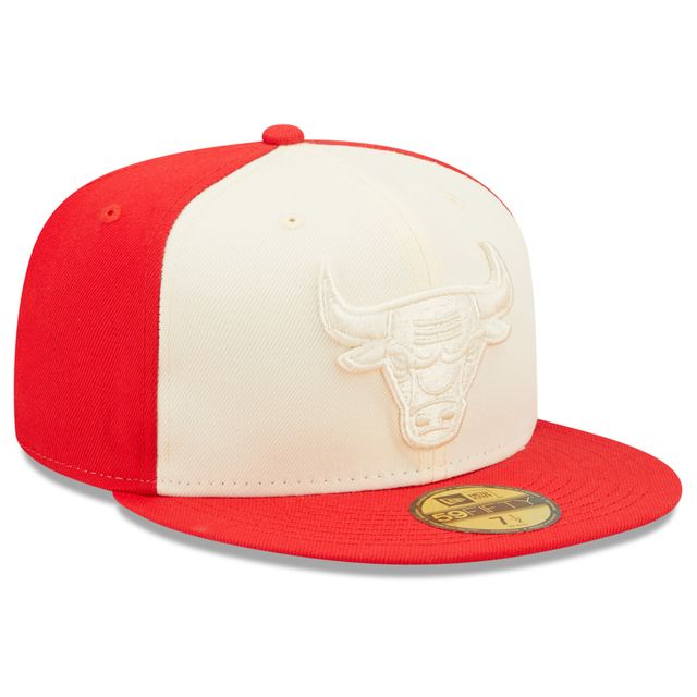 Casquette ajustée New Era pour homme Chicago Bulls Cork Two-Tone 59FIFTY crème/rouge