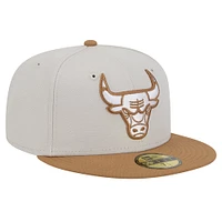 Men's New Era Cream/Tan Chicago Bulls Color Pack 59FIFTY Fitted Hat