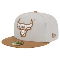 Men's New Era Cream/Tan Chicago Bulls Color Pack 59FIFTY Fitted Hat