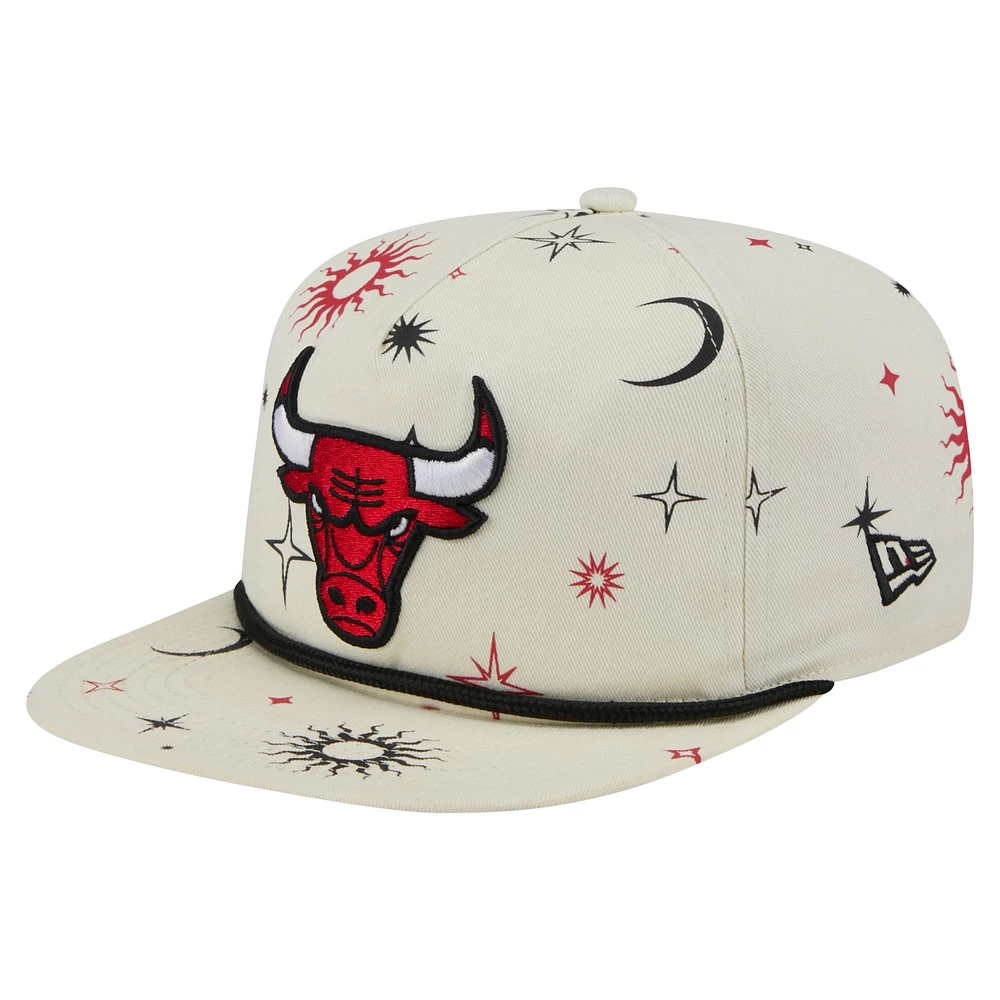 Men's New Era Cream Chicago Bulls Lunar Golfer Snapback Hat