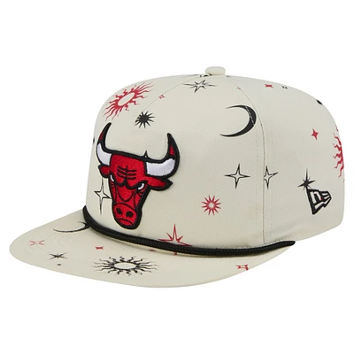 Men's New Era Cream Chicago Bulls Lunar Golfer Snapback Hat