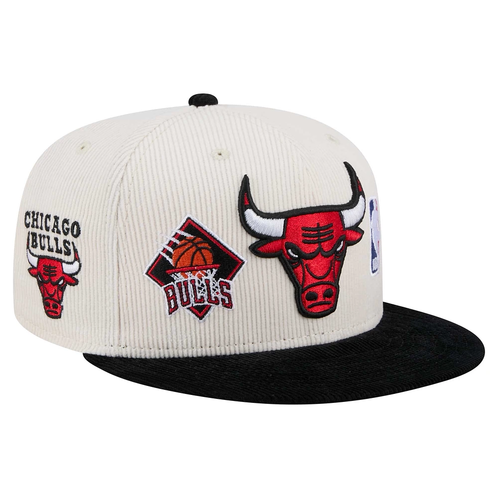 Men's New Era Cream Chicago Bulls Two-Tone 9FIFTY Snapback Hat