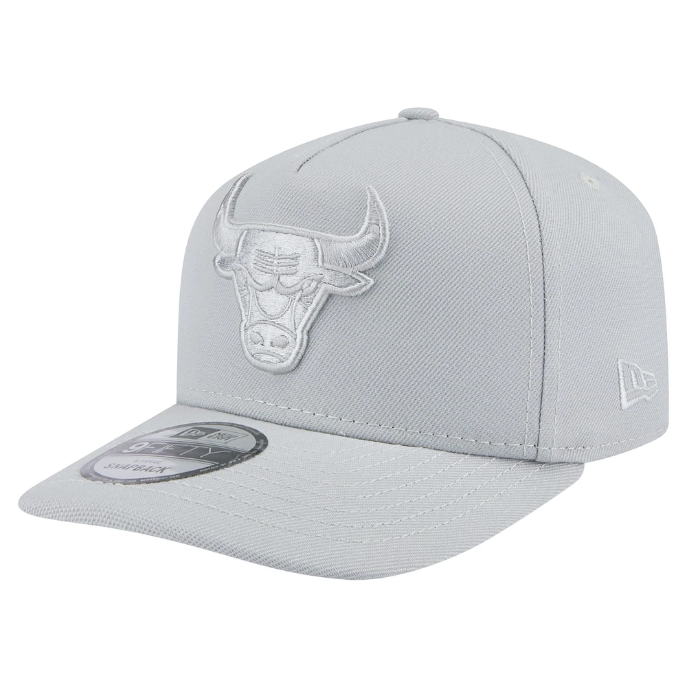 Men's New Era  Gray Chicago Bulls Colorpack A-Frame Pinch Front 9FIFTY Snapback Hat
