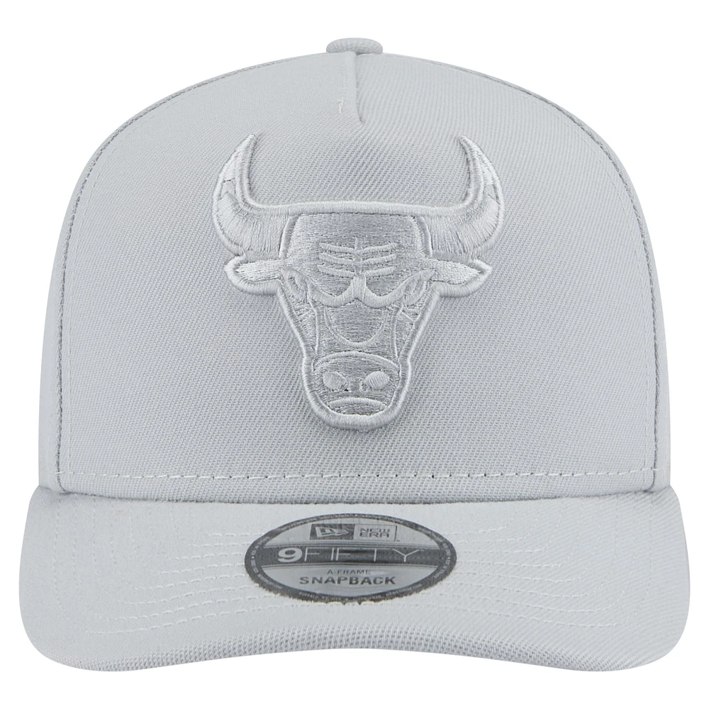 Men's New Era  Gray Chicago Bulls Colorpack A-Frame Pinch Front 9FIFTY Snapback Hat