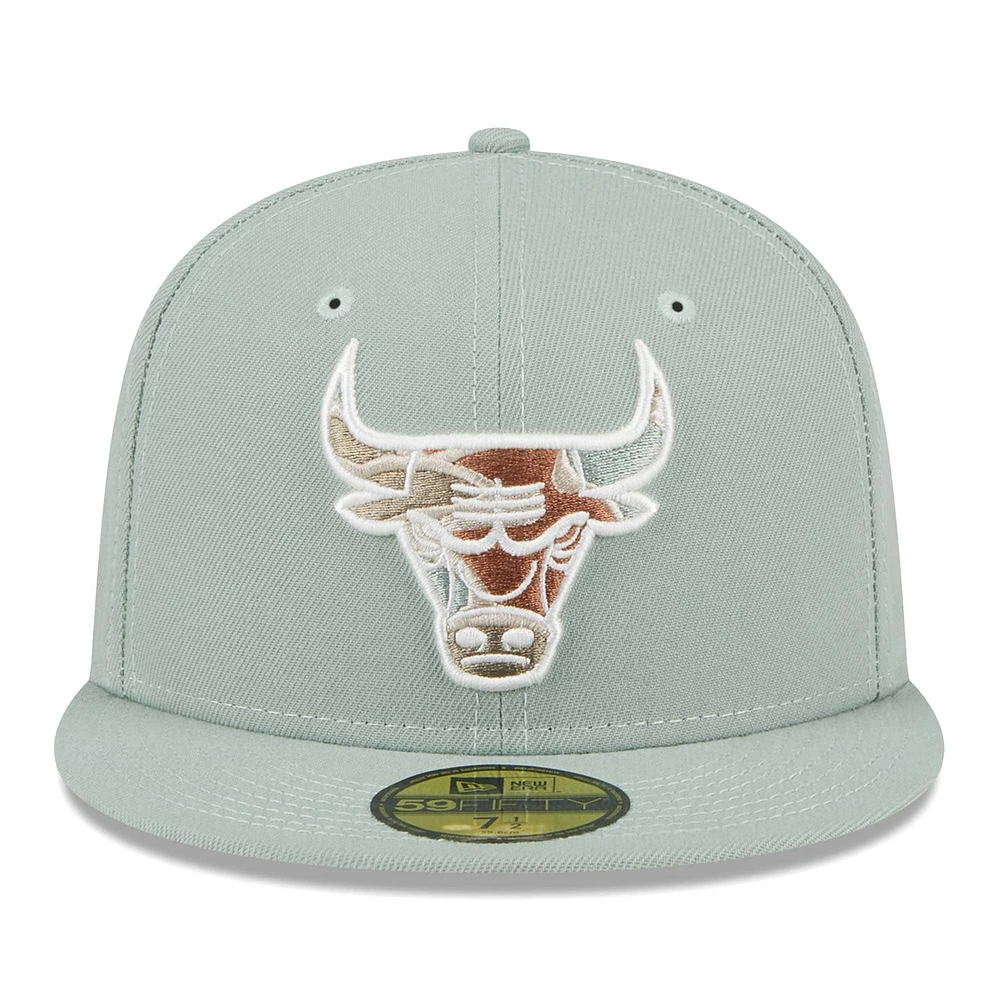 Casquette ajustée 59FIFTY verte Chicago Bulls Springtime Camo pour hommes New Era