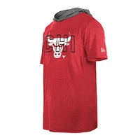 Men's New Era Heather Red Chicago Bulls Active Hoodie T-Shirt