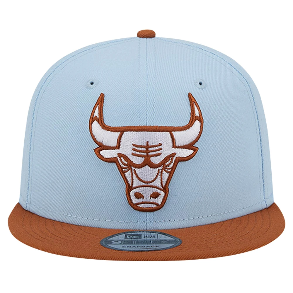 Men's New Era Light Blue/ Chicago Bulls 2-Tone Color Pack 9FIFTY Snapback Hat