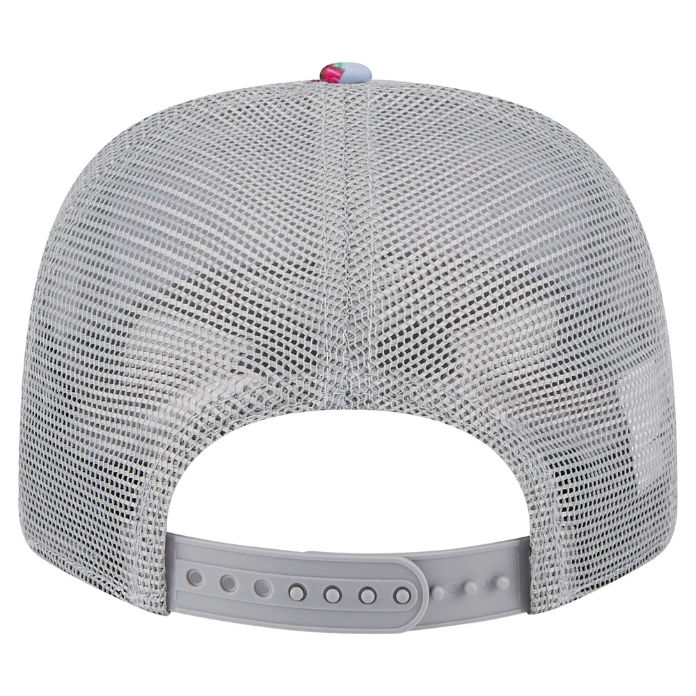 Men's New Era Light Blue/Gray Chicago Bulls Adventure Aloha Pattern 9SEVENTY Stretch-Snap Hat