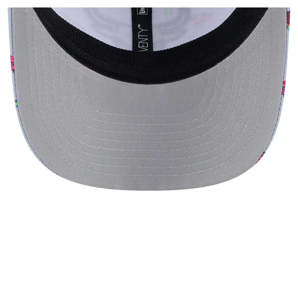Men's New Era Light Blue/Gray Chicago Bulls Adventure Aloha Pattern 9SEVENTY Stretch-Snap Hat
