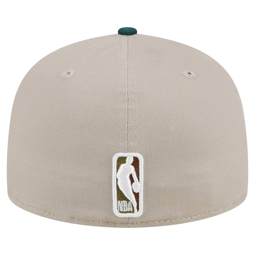 Men's New Era  Natural/Hunter Green Chicago Bulls Lifestyle Tree Bark 59FIFTY Fitted Hat