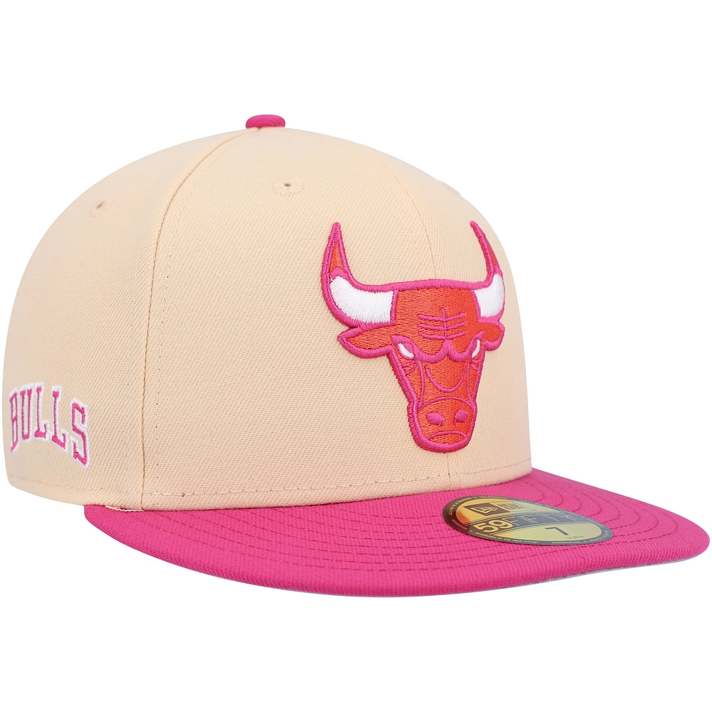 Casquette ajustée 59FIFTY Chicago Bulls Passion Mango New Era orange/rose pour homme