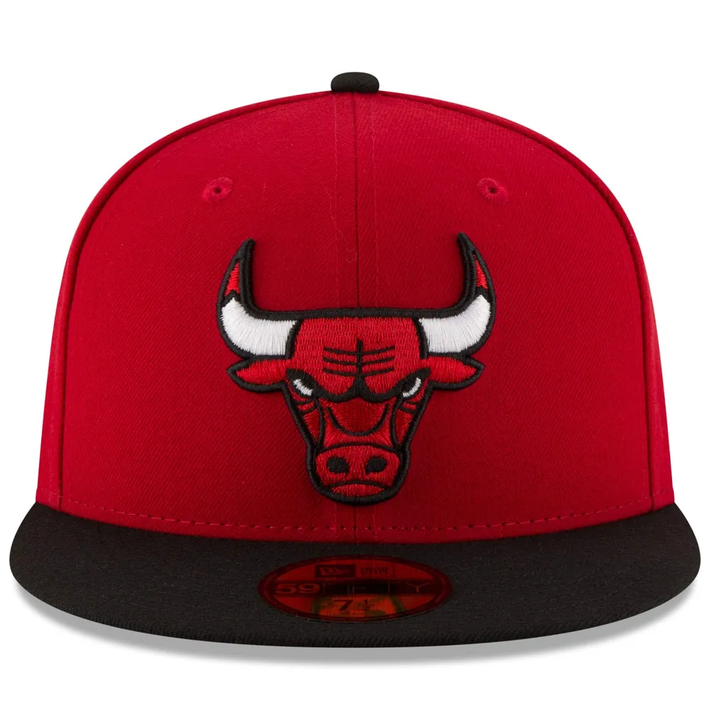 Casquette ajustée 59FIFTY 2Tone de l'équipe officielle des Chicago Bulls New Era pour homme, rouge/noir