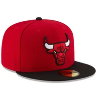 Casquette ajustée 59FIFTY 2Tone de l'équipe officielle des Chicago Bulls New Era pour homme, rouge/noir