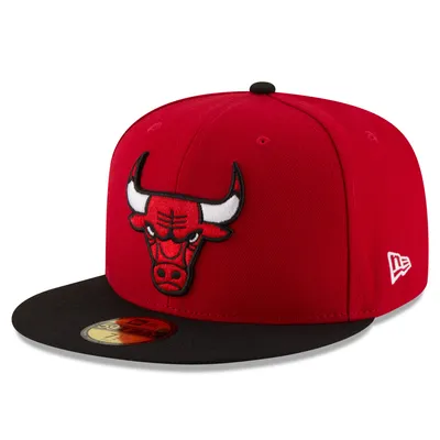 Casquette ajustée 59FIFTY 2Tone de l'équipe officielle des Chicago Bulls New Era pour homme, rouge/noir