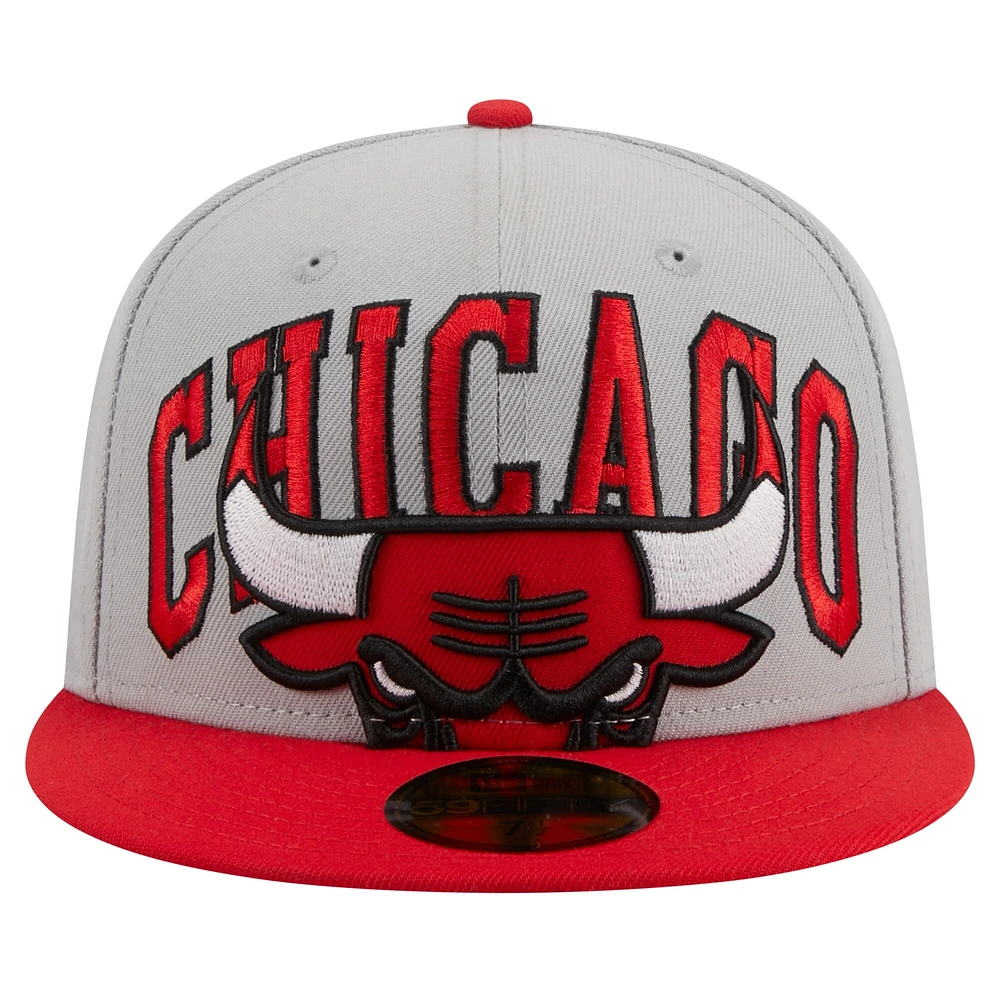 Men's New Era Red/Gray Chicago Bulls Tip-Off 59FIFTY Fitted Hat