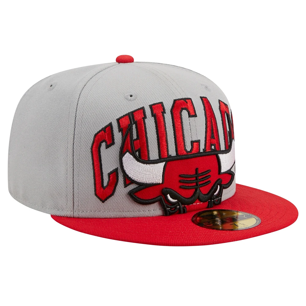 Men's New Era Red/Gray Chicago Bulls Tip-Off 59FIFTY Fitted Hat