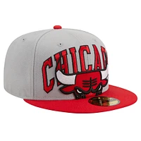 Men's New Era Red/Gray Chicago Bulls Tip-Off 59FIFTY Fitted Hat