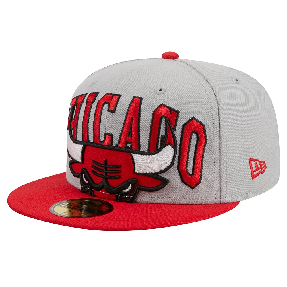 Men's New Era Red/Gray Chicago Bulls Tip-Off 59FIFTY Fitted Hat