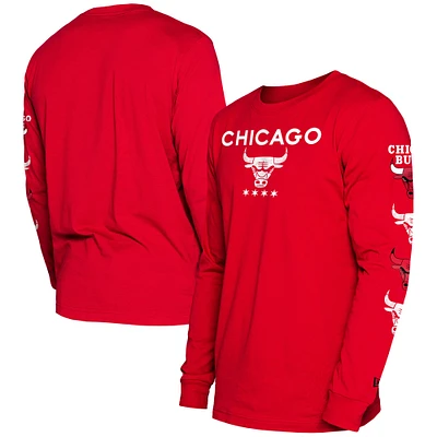 T-shirt à manches longues New Era pour homme des Chicago Bulls 2023/24 City Edition rouge