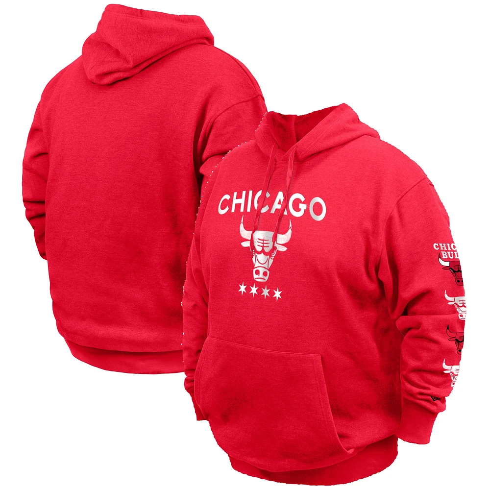 Sweat à capuche New Era rouge Chicago Bulls Big & Tall 2023/24 City Edition pour homme