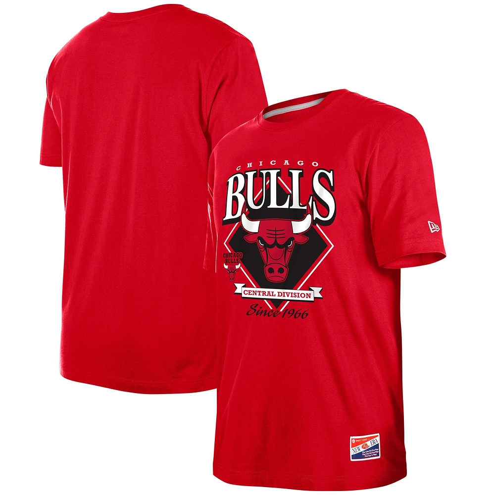 Men's New Era Red Chicago Bulls Throwback T-Shirt