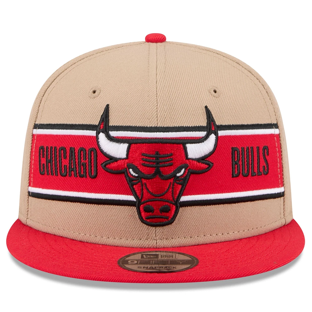 Casquette Snapback 9FIFTY NBA Draft 2024 NBA Chicago Bulls New Era beige/rouge pour homme