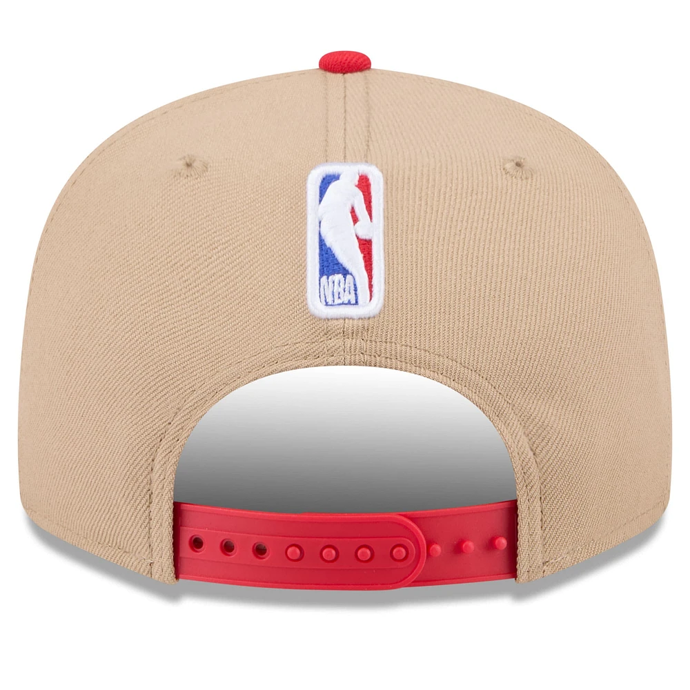 Casquette Snapback 9FIFTY NBA Draft 2024 NBA Chicago Bulls New Era beige/rouge pour homme