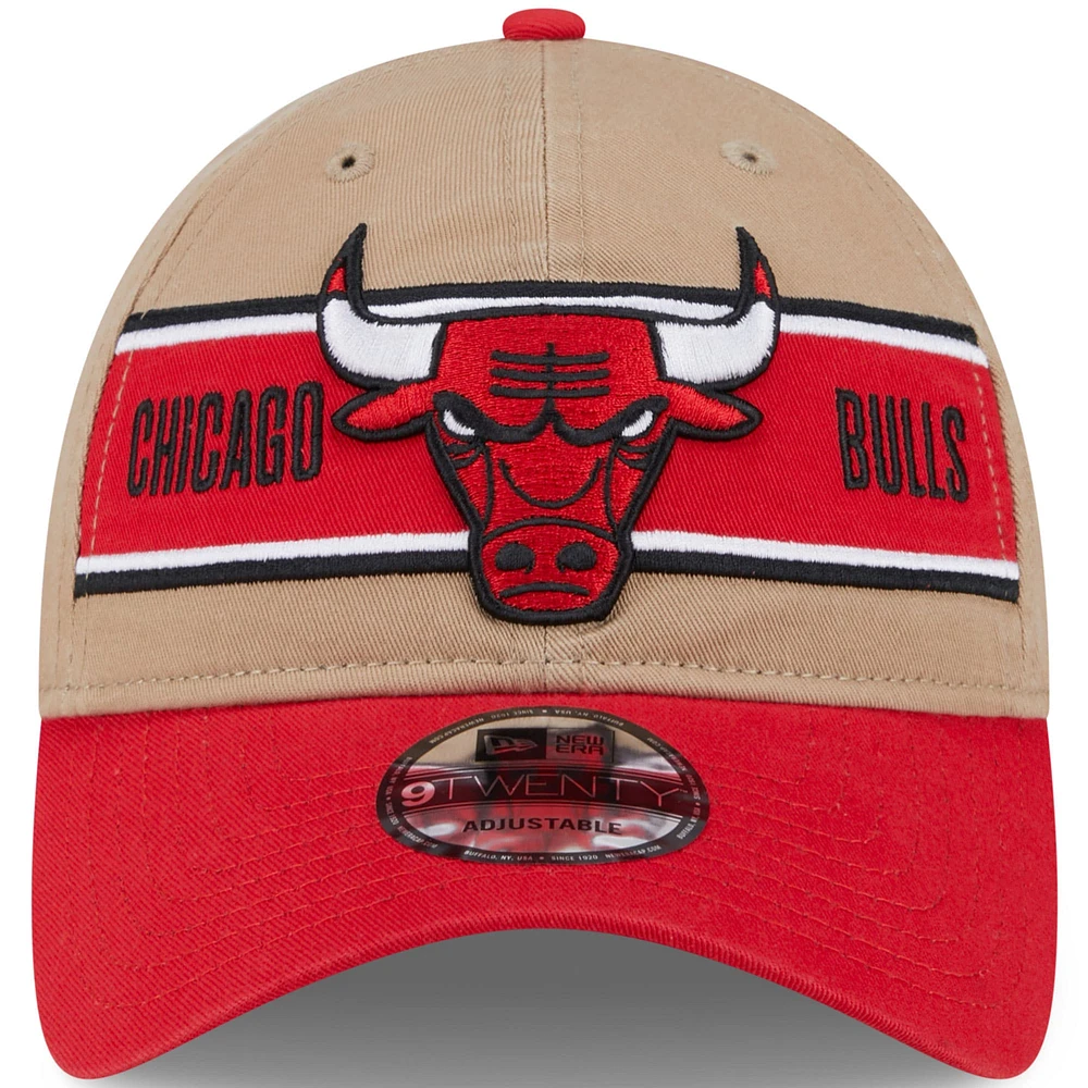 Casquette réglable New Era pour hommes, beige/rouge, Chicago Bulls 2024 NBA Draft 9TWENTY