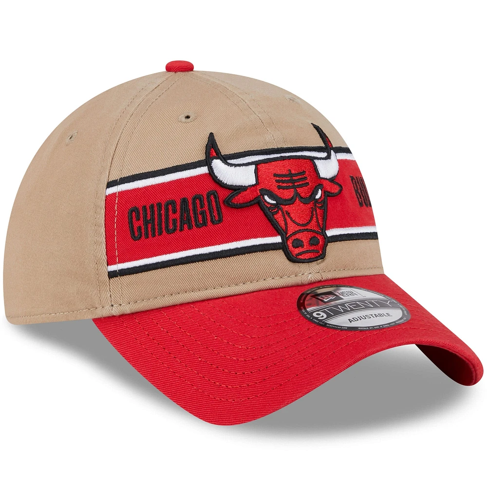 Casquette réglable New Era pour hommes, beige/rouge, Chicago Bulls 2024 NBA Draft 9TWENTY